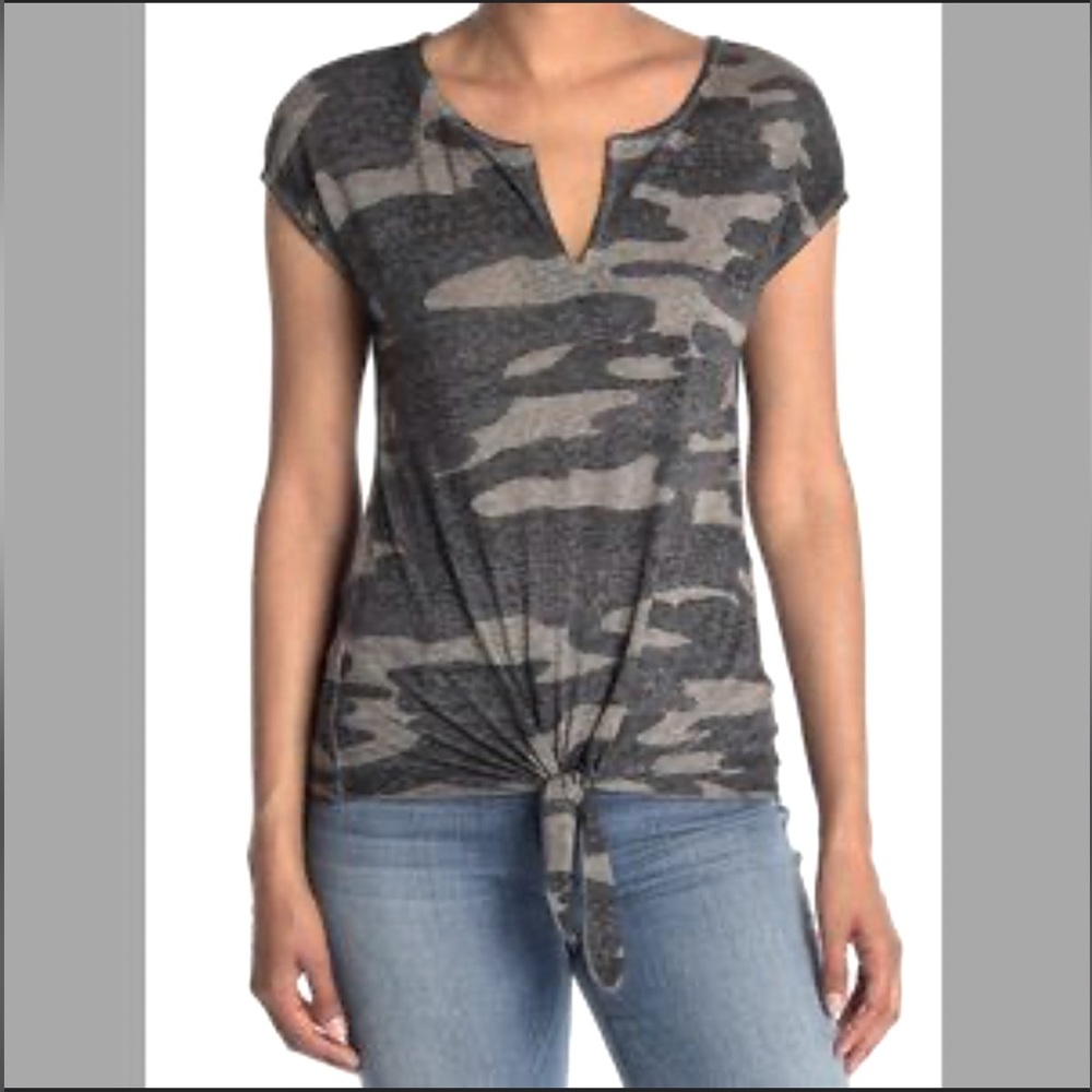 Lucky Brand Gray Camo Short Sleeve Tee